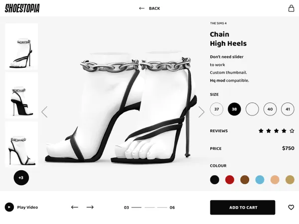Alpha Shoestopia Chain High Heels - The Sims 4 Custom Content