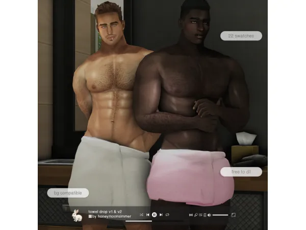 Alpha towel drop by honeymoonsimmer - The Sims 4 Custom Content
