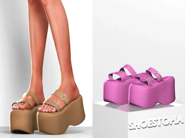 Alpha Shoestopia Dama Plataform Sandals - The Sims 4 Custom Content