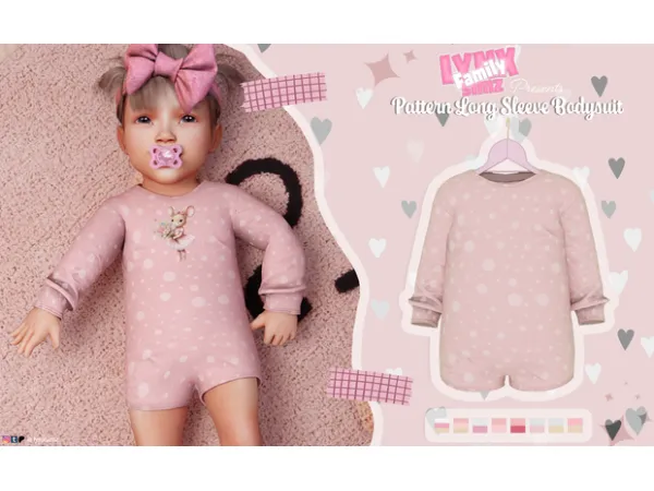 Alpha Long sleeve bodysuit Infant by Lynxsimzfamily - The Sims 4 Custom Content