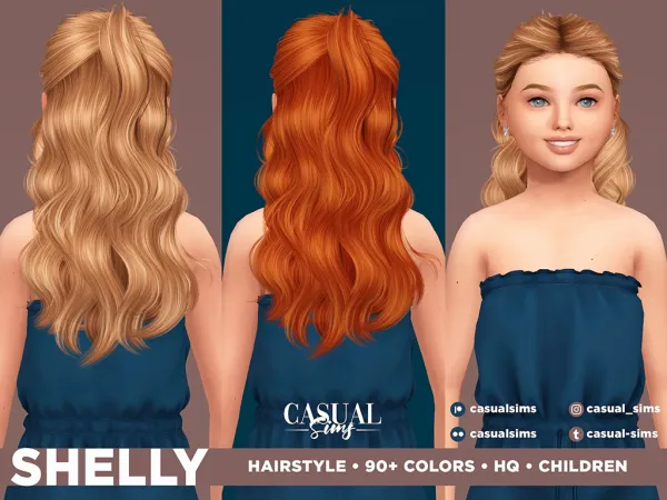 Alpha Shelly Hairstyle for children No bangs by casualsims - The Sims 4 Custom Content