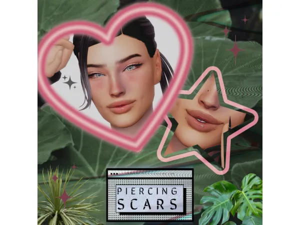 Mix Elder Emo Lip Piercing Scars by Angophorasims - The Sims 4 Custom Content