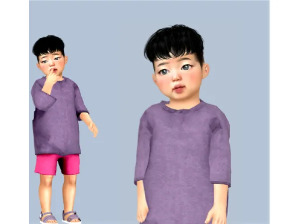 Alpha MOOOD Hair N109 CONVERSION FOR CHILDTODDLER AND INFANT by yourjinworld - The Sims 4 Custom Content