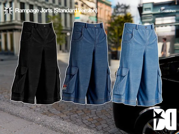 Alpha Rampage Jorts (Standard Version) - The Sims 4 Custom Content