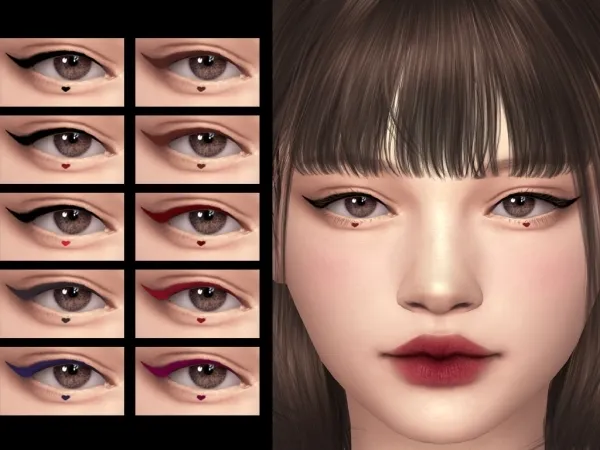 Alpha Valentine's Day Eyeliner - The Sims 4 Custom Content