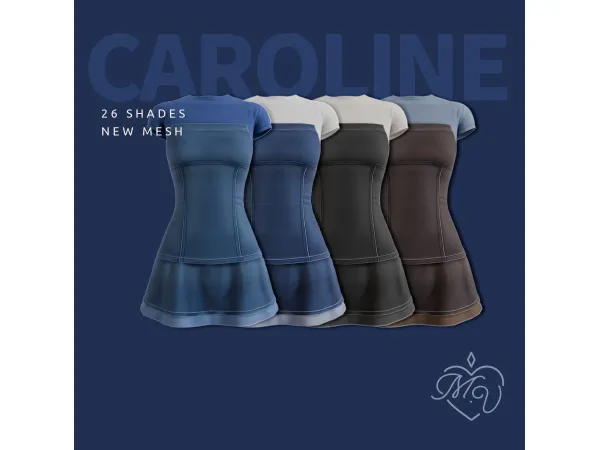 Maxis Match Caroline Dress by MissValentine - The Sims 4 Custom Content