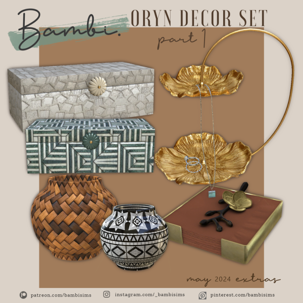 Alpha Oryn decor set part 1 by bambisims - The Sims 4 Custom Content