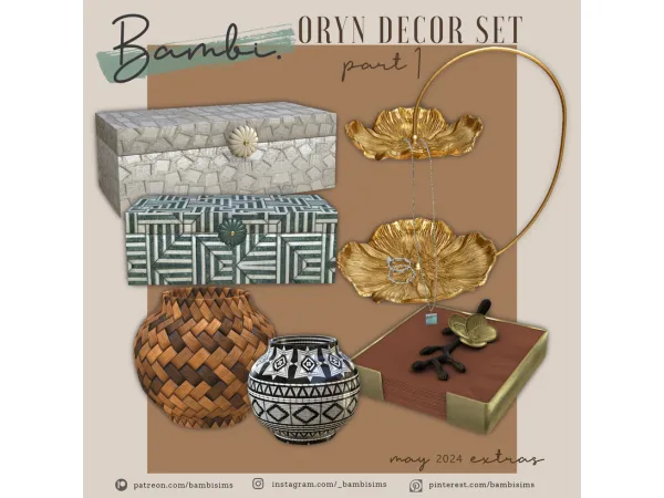 Alpha Oryn decor set part 1 by bambisims - The Sims 4 Custom Content