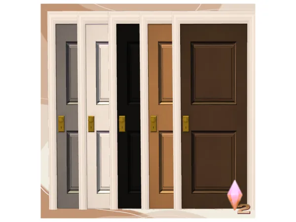 Sims 2 Alpha Doors CC: Walnut Door_by Lolita