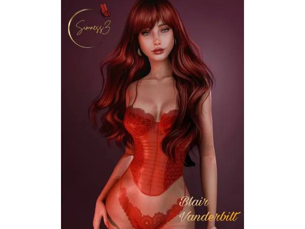 Alpha BLAIR VANDERBILT by SimnessZ1 - The Sims 4 Custom Content