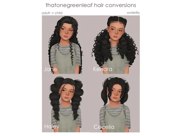 thatonegreenleaf hair conversions by  waterlily0210