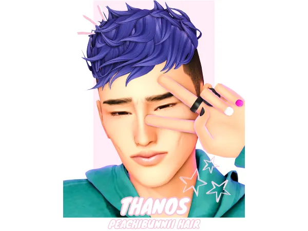 Maxis Match Thanos Hair by Peachibunnii - The Sims 4 Custom Content