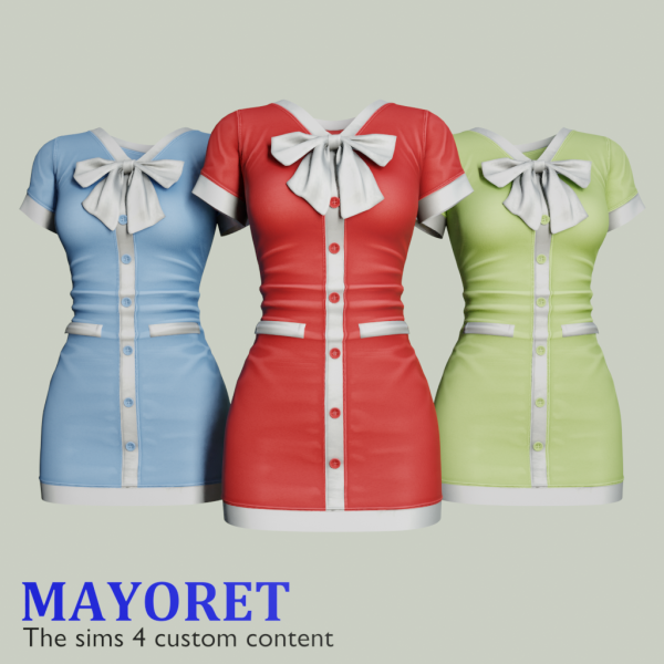 Alpha Mayoret Sherine Mini Dress by mayoret - The Sims 4 Custom Content