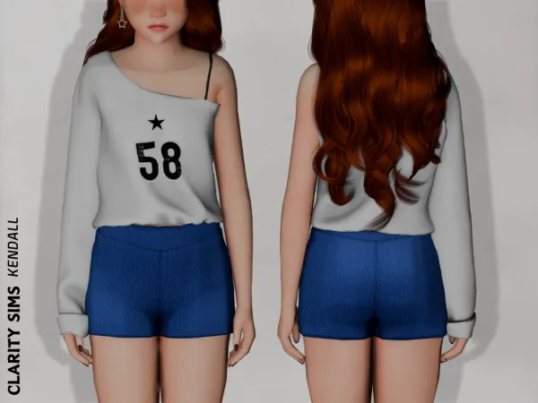 Alpha Kendall Shorts Child - The Sims 4 Custom Content