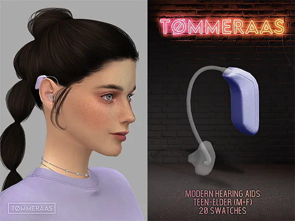 Mix TØMMERAAS Modern Hearing Aids for Teens Elders (80) - The Sims 4 Custom Content