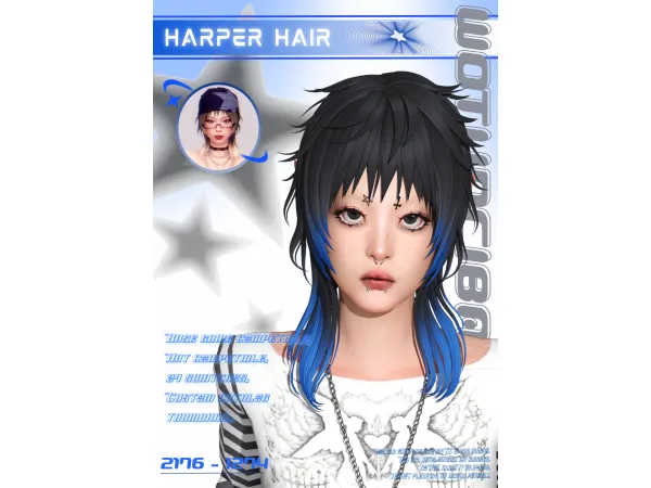 Maxis Match Harper Hair by wotunciba - The Sims 4 Custom Content