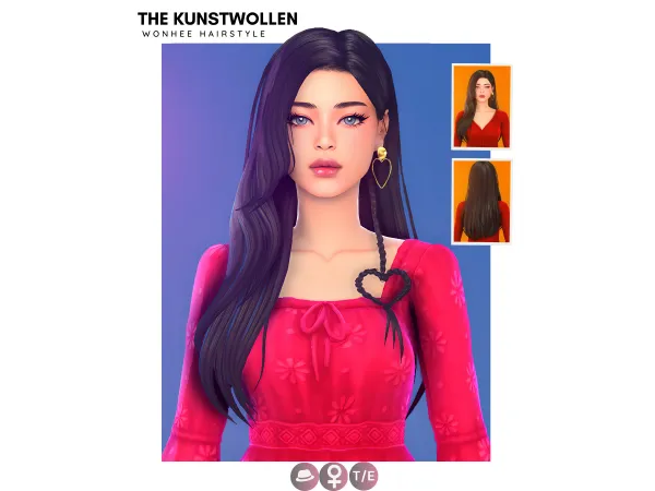 Maxis Match Wonhee hairstyle by thekunstwollen - The Sims 4 Custom Content