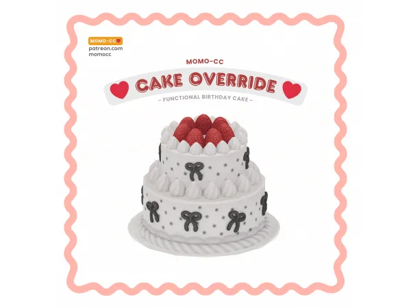Maxis Match MOMO FUNCTIONAL CAKE OVERRIDE - The Sims 4 Custom Content