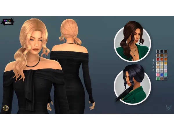 Maxis Match Beatriz Hairstyle - The Sims 4 Custom Content