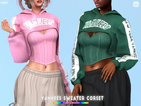 Mix Yankees Sweater Corset brsims - The Sims 4 Custom Content