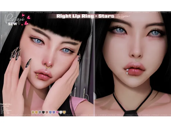Alpha Stars lip ring by lynxsimz - The Sims 4 Custom Content
