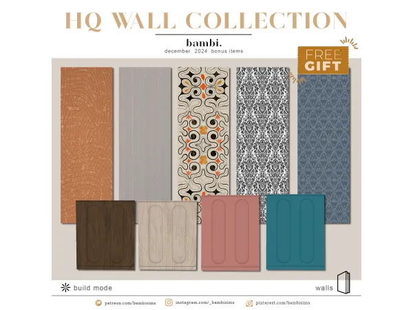 Mix HQ Wall collection by bambisims - The Sims 4 Custom Content