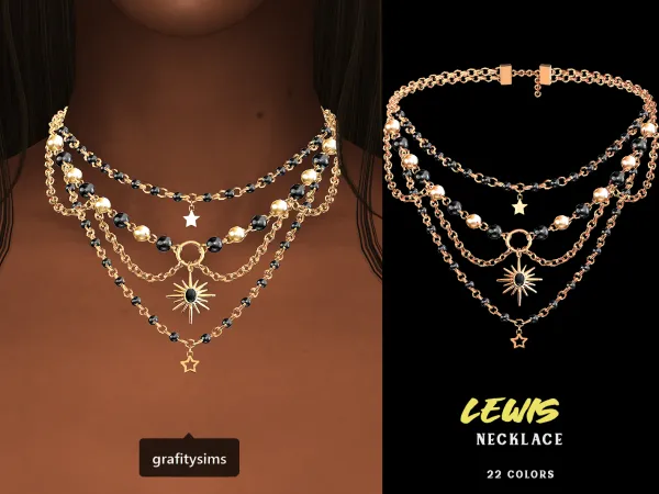 Alpha Lewis Necklace - The Sims 4 Custom Content