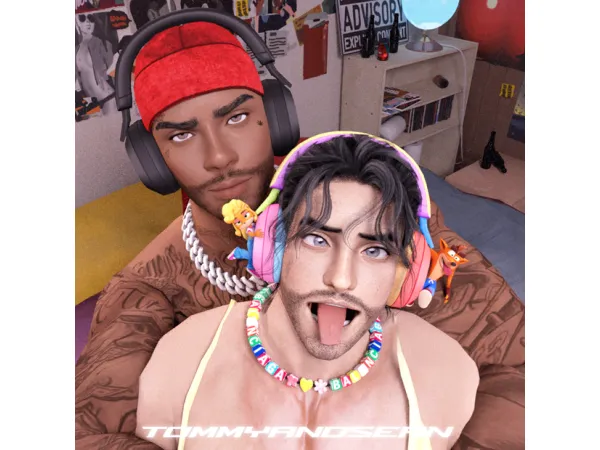 Alpha SNY WIRELESS HEADPHONE WITH CRASH AND COCO ADD ON by tommyandseancc - The Sims 4 Custom Content