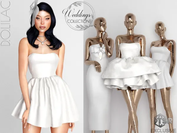 Alpha Weddings Collection Mini Bride Dress DO0252 by DOLilac - The Sims 4 Custom Content