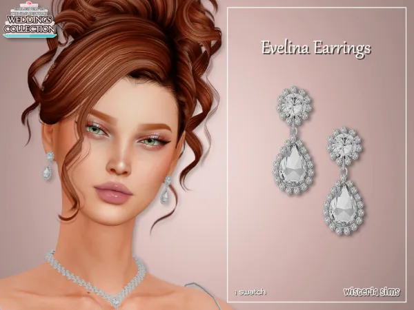 Alpha Evelina Earrings by wisteriasims - The Sims 4 Custom Content