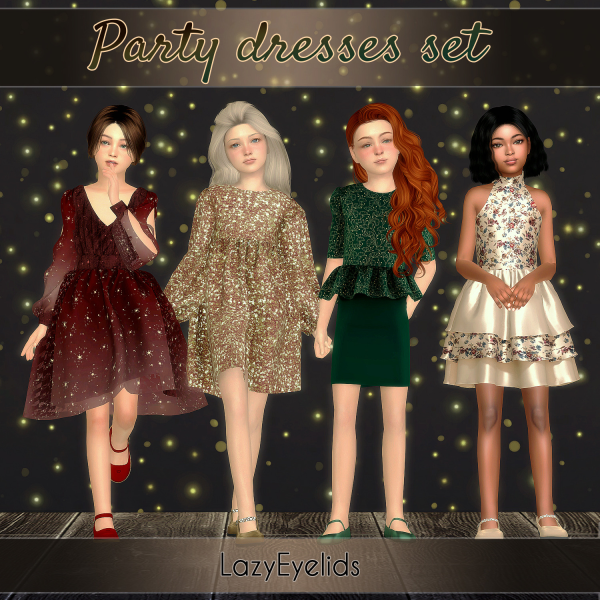 Alpha Party dresses set by simsfinds - The Sims 4 Custom Content