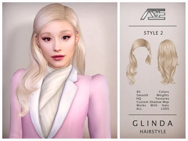 Alpha Glinda Style 2 (Hairstyle) by Ade_Darma - The Sims 4 Custom Content