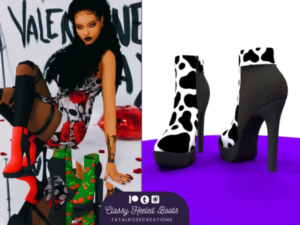 Maxis Match Classy Heeled Boots [Sliderless] - The Sims 4 Custom Content
