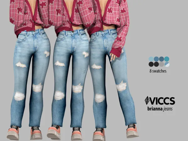 Mix VICCS_BRIANNA JEANS (TEEN ELDER) - The Sims 4 Custom Content