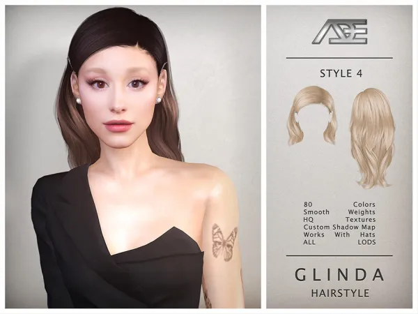 Alpha Glinda Style 4 (Hairstyle) by Ade_Darma - The Sims 4 Custom Content
