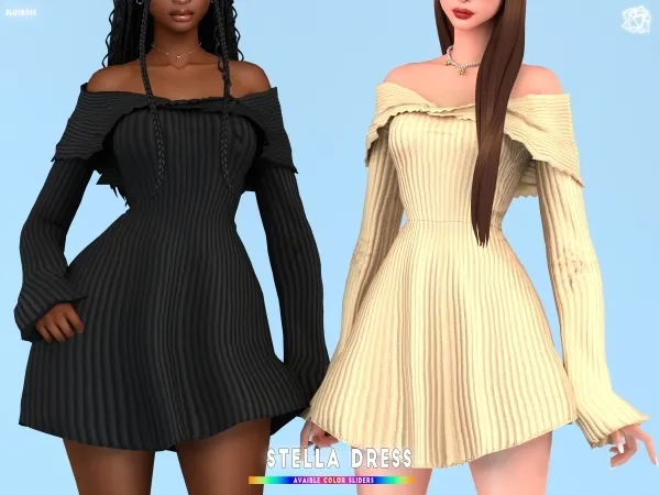 Mix Stella dress brsims - The Sims 4 Custom Content