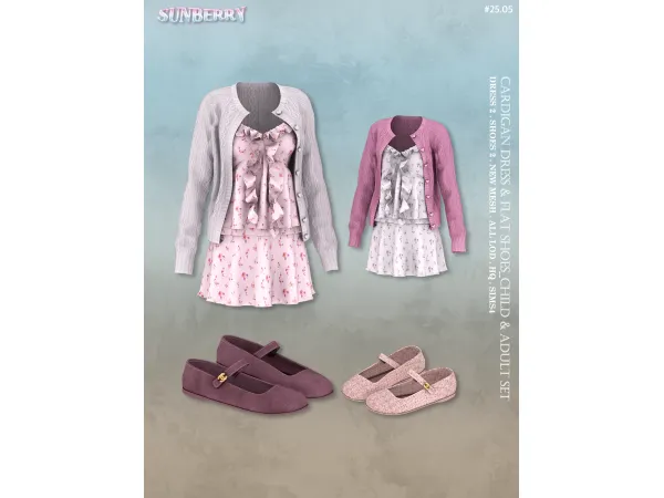 Alpha [SUNBERRY] 2505_Child Adult Set_Dress Shoes - The Sims 4 Custom Content