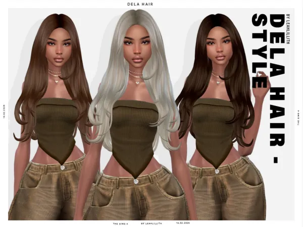 Maxis Match Dela Hairstyle by Leah_Lillith - The Sims 4 Custom Content