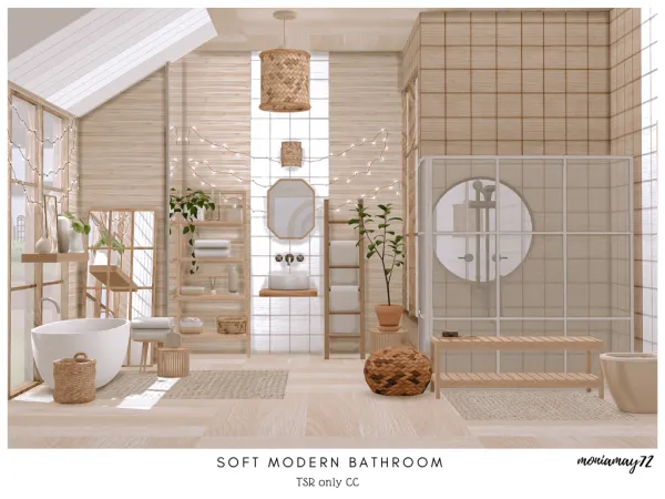 Mix Modern Soft Bathroom - The Sims 4 Custom Content