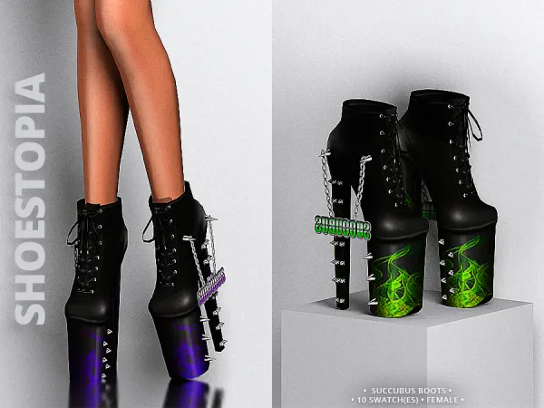 Alpha Shoestopia Succubus High Heeled Boots - The Sims 4 Custom Content