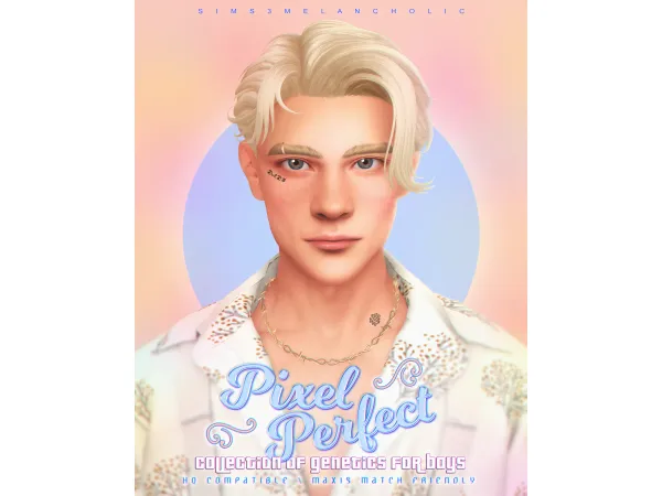 Maxis Match Pixel Perfect collection of genetics for boys by sims3melancholic - The Sims 4 Custom Content