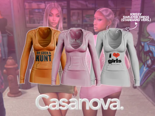 Alpha Casanova Krissy Sweater Dress (Standard Version) - The Sims 4 Custom Content