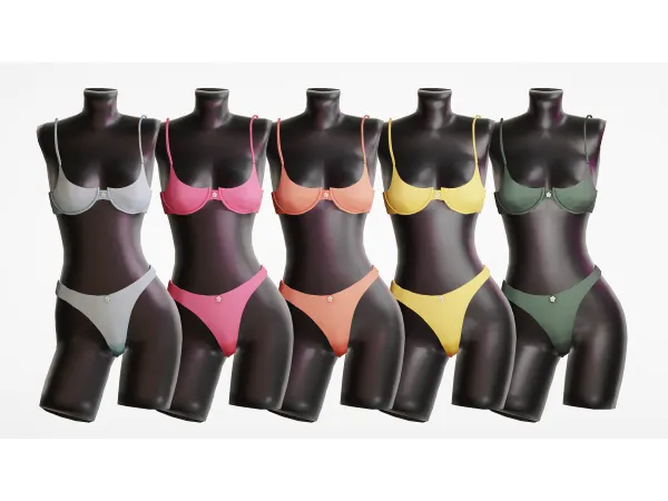 Alpha Chamomile Bikini by korkassims - The Sims 4 Custom Content