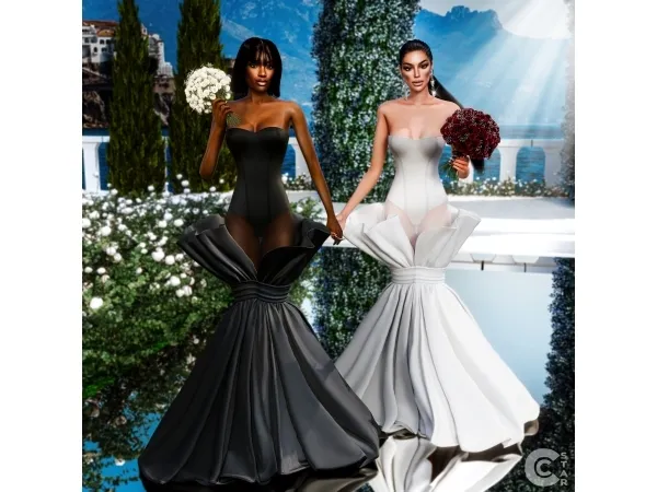 Alpha Sheer Strapless Gown cool_content_star - The Sims 4 Custom Content