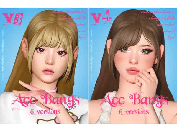 Maxis Match Accessory Bangs Pack by wotunciba - The Sims 4 Custom Content