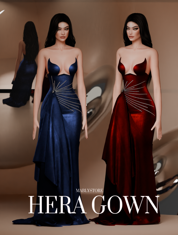 Alpha HERA GOWN by simsfinds - The Sims 4 Custom Content