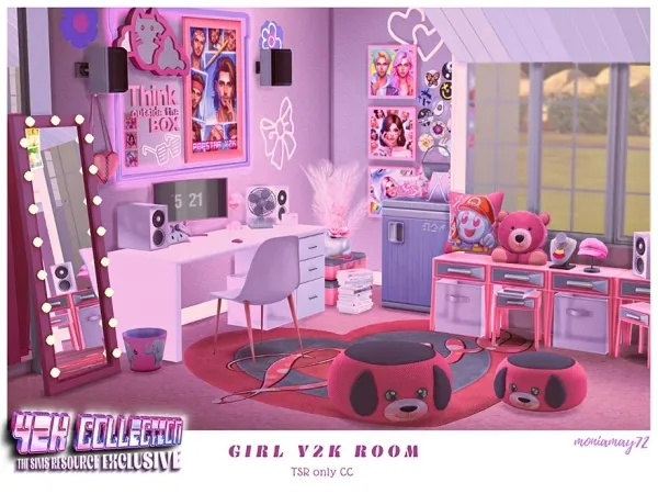 Mix Girl Y2K Room - The Sims 4 Custom Content