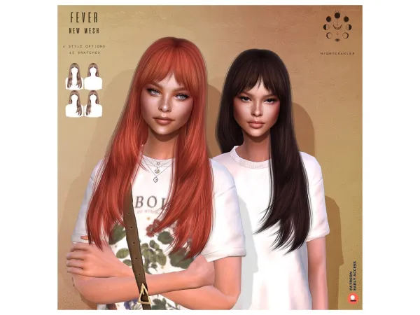Alpha FEVER HAIR - The Sims 4 Custom Content