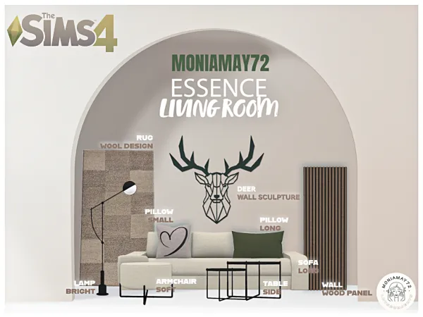 Mix Sims 4 Essence Living Room set - The Sims 4 Custom Content