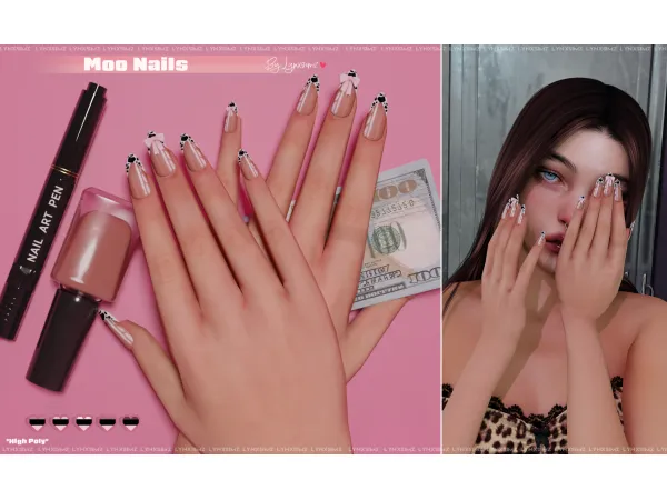 Alpha Moo Nails by lynxsimz - The Sims 4 Custom Content